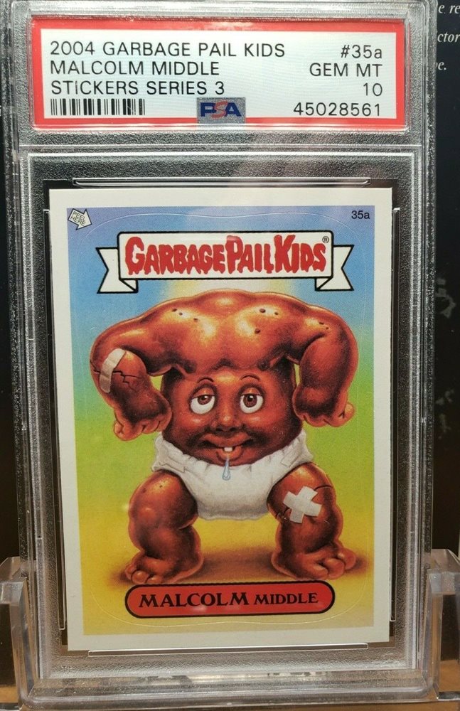 2004 Topps Garbage Pail Kids Stickers Series 3 #35a Malcolm Middle front