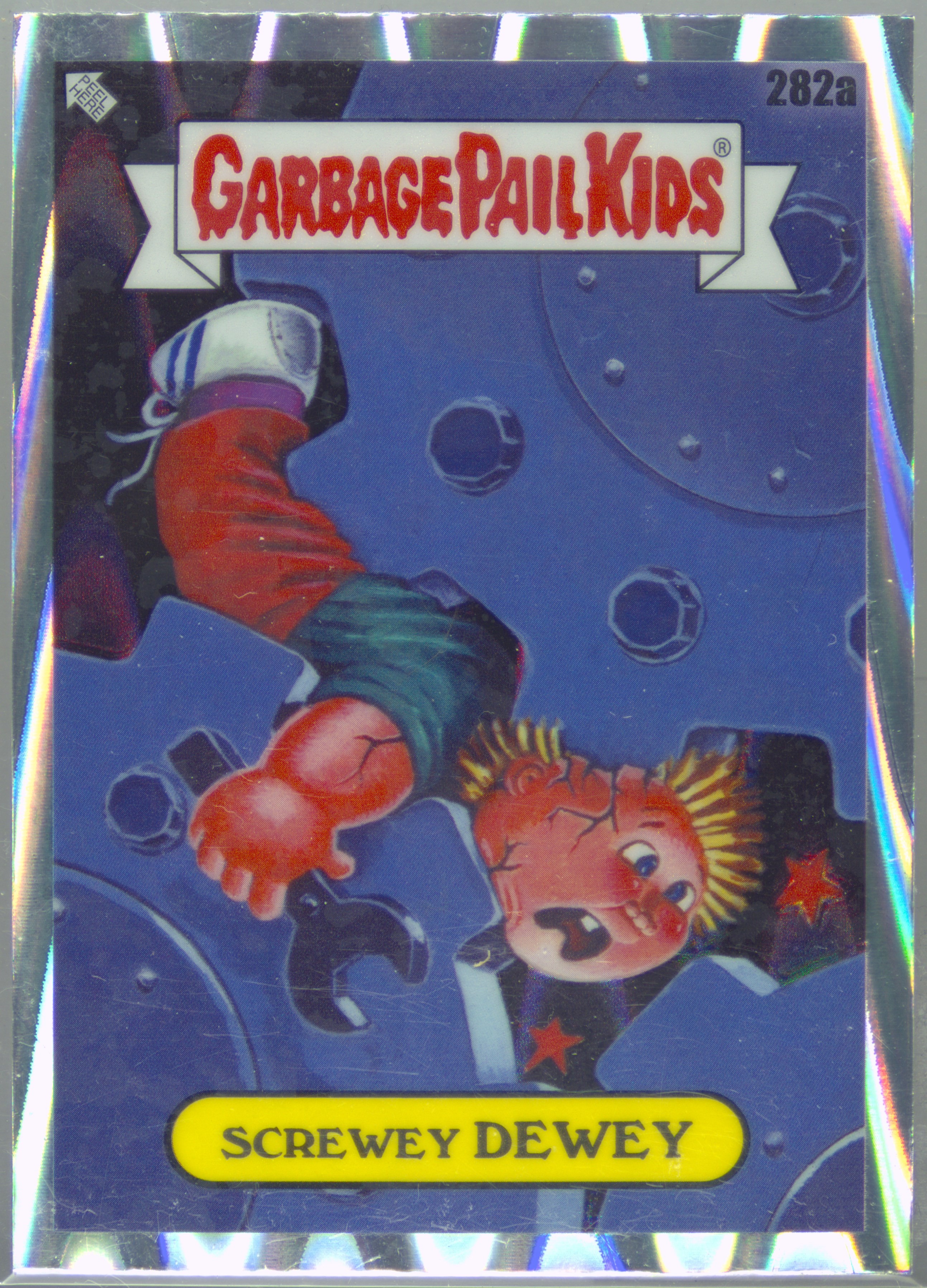 2024 Topps Topps Chrome Garbage Pail Kids Original Series 7 Drool Raywave #282a Screwey Dewey front