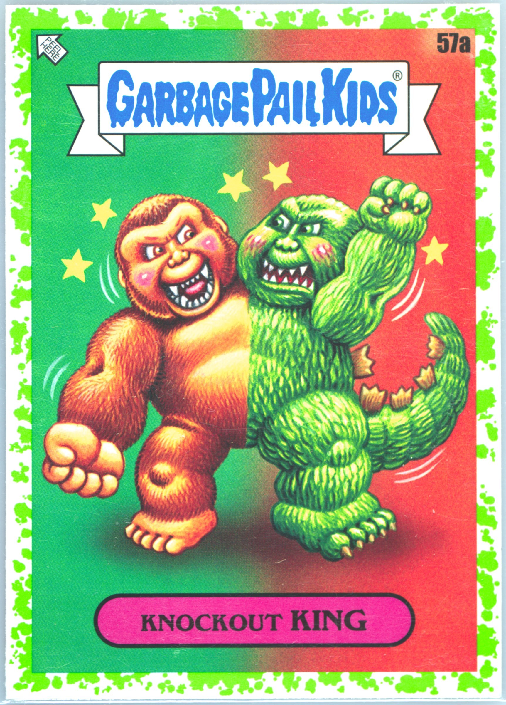 2023 Topps Garbage Pail Kids Intergoolactic Mayhem Booger Green #57a Knockout King front