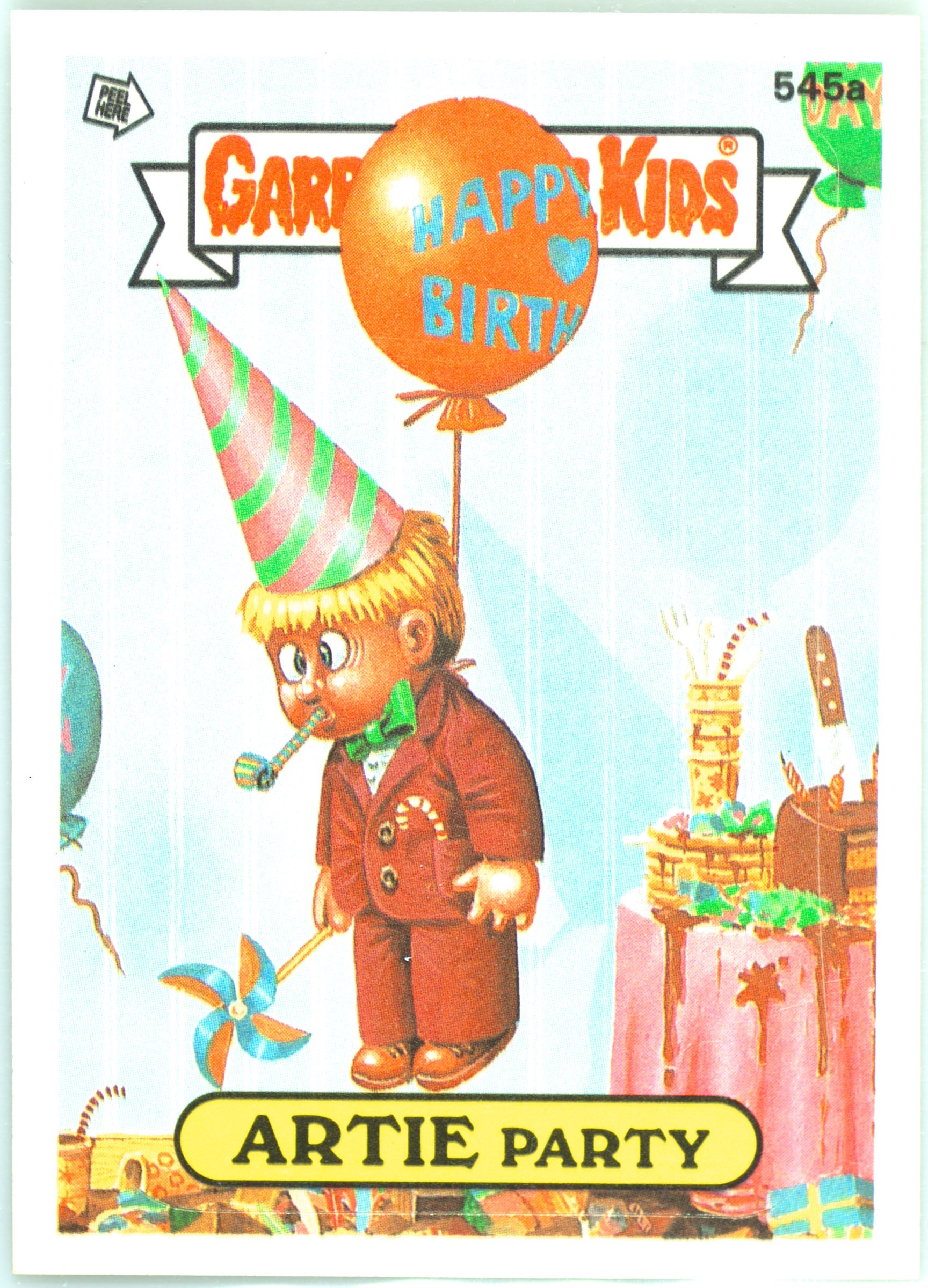 1988 Topps Garbage Pail Kids Series 14 #545a Artie Party front