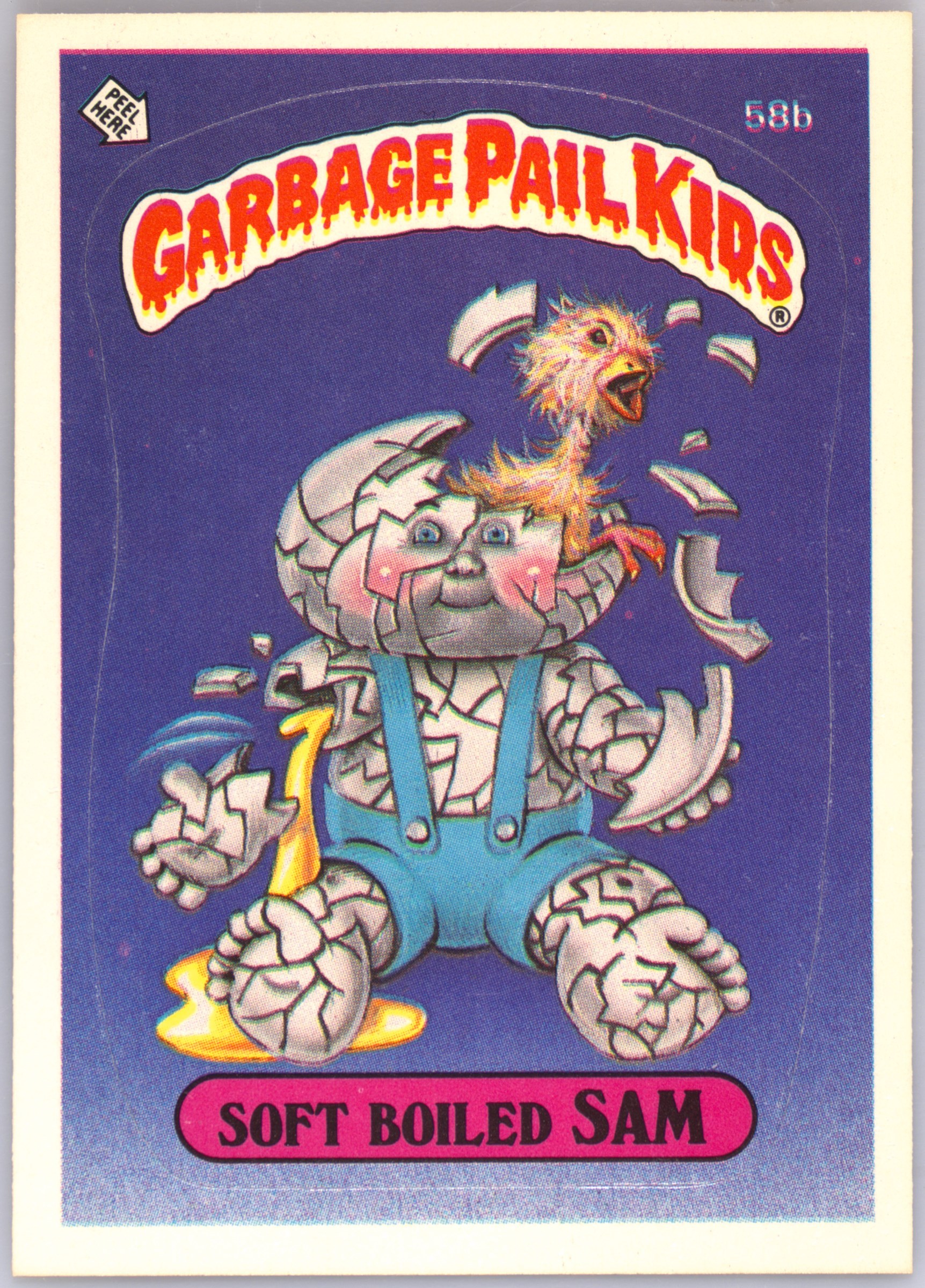 1985 Topps Garbage Pail Kids Series 2 Glossy #58b Soft Boiled Sam front