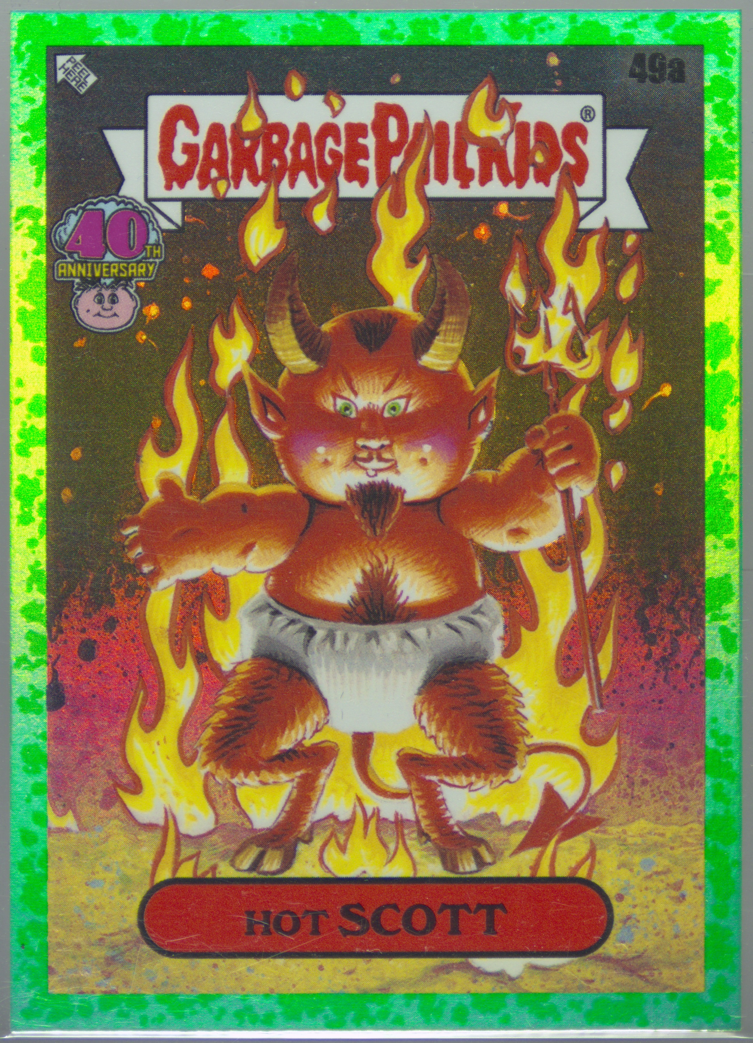 2025 Topps Worst Of Garbage Pail Kids 40Th Anniversary Booger Green #49a Hot Scott front