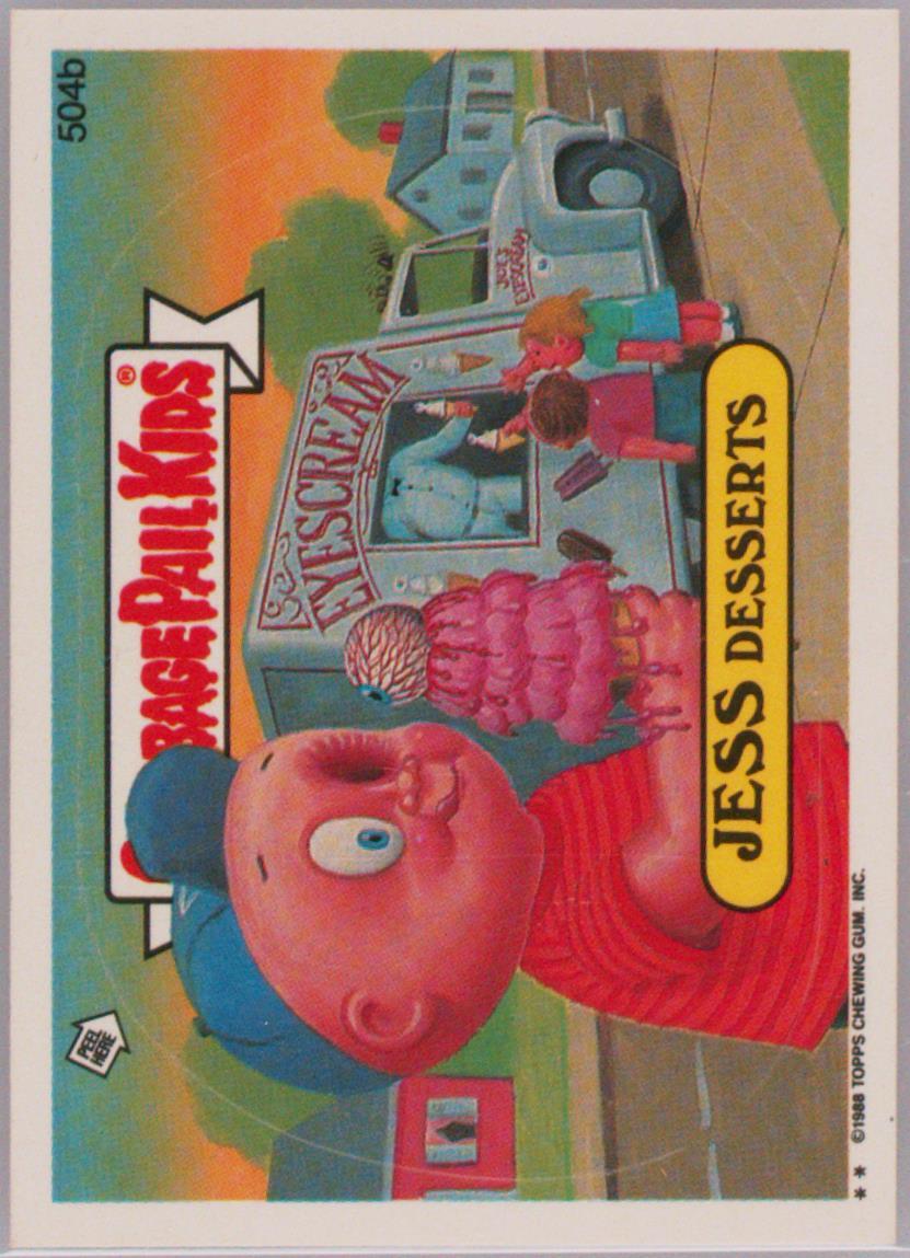 1988 Topps Garbage Pail Kids Series 13 #504b Jess Desserts front