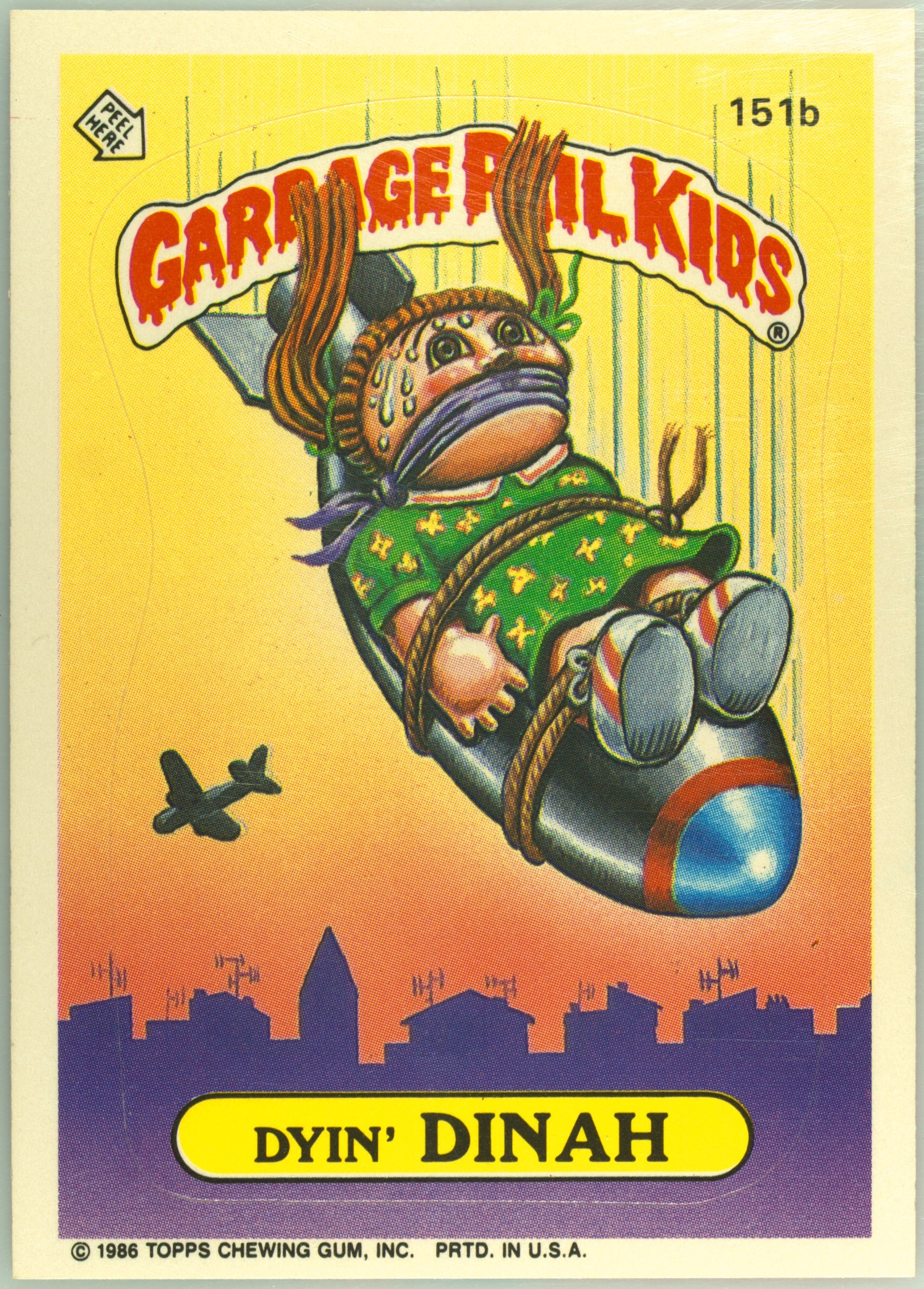 1986 Topps Garbage Pail Kids Series 4 #151b Dyin' Dinah front