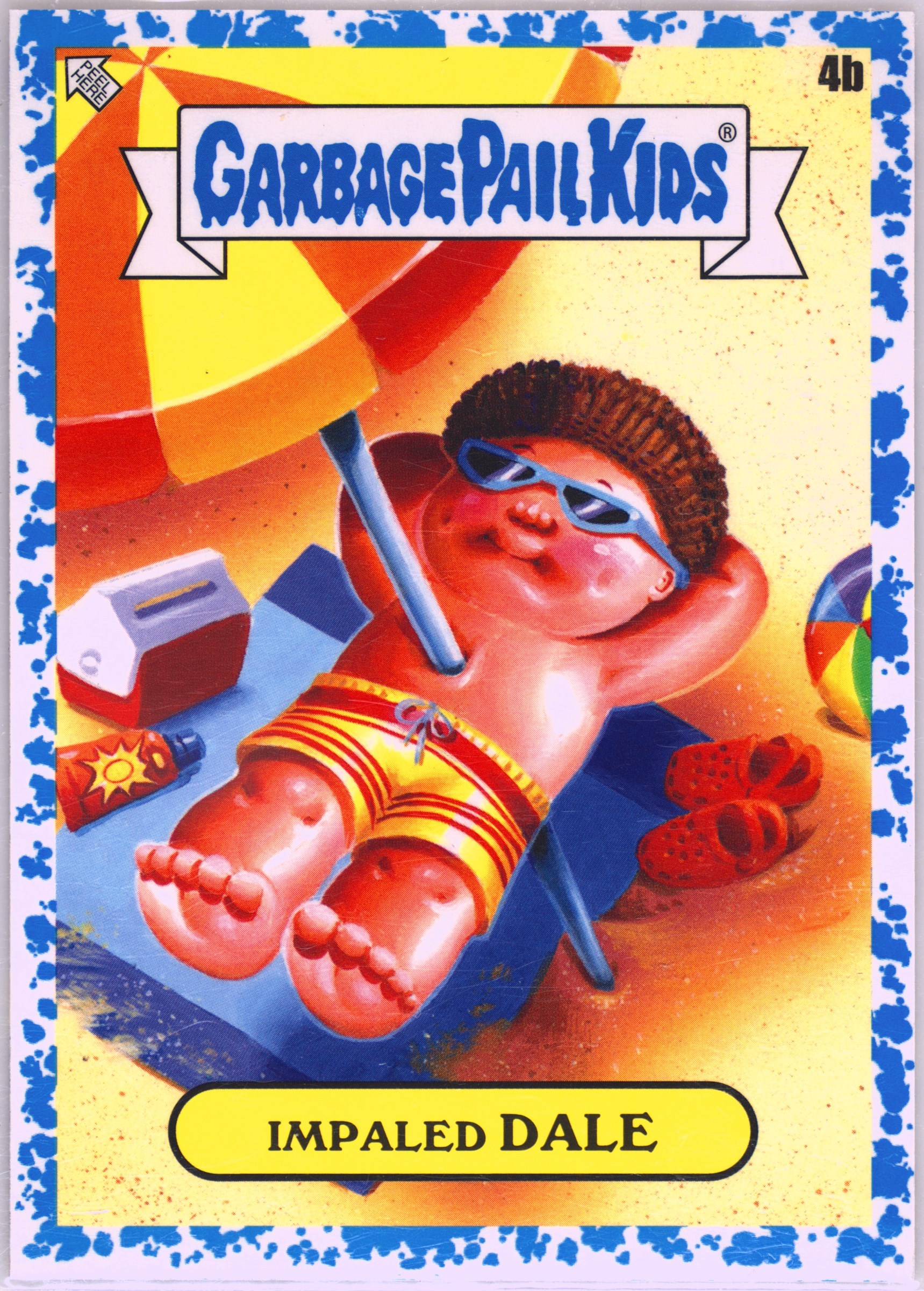 2023 Topps Garbage Pail Kids Go On Vacation Spit Blue #4b Impaled Dale front