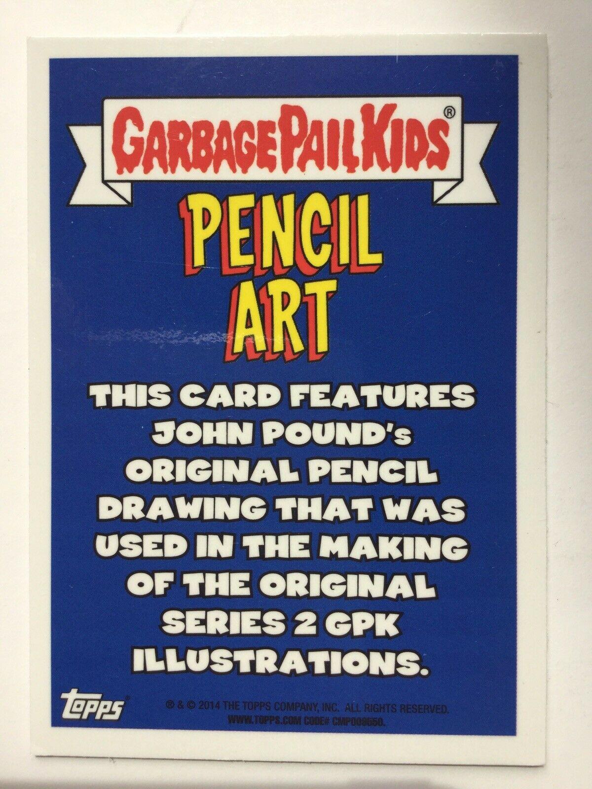 2014 Topps Garbage Pail Kids Chrome Series 2 Pencil Art #66a Matt Ratt front