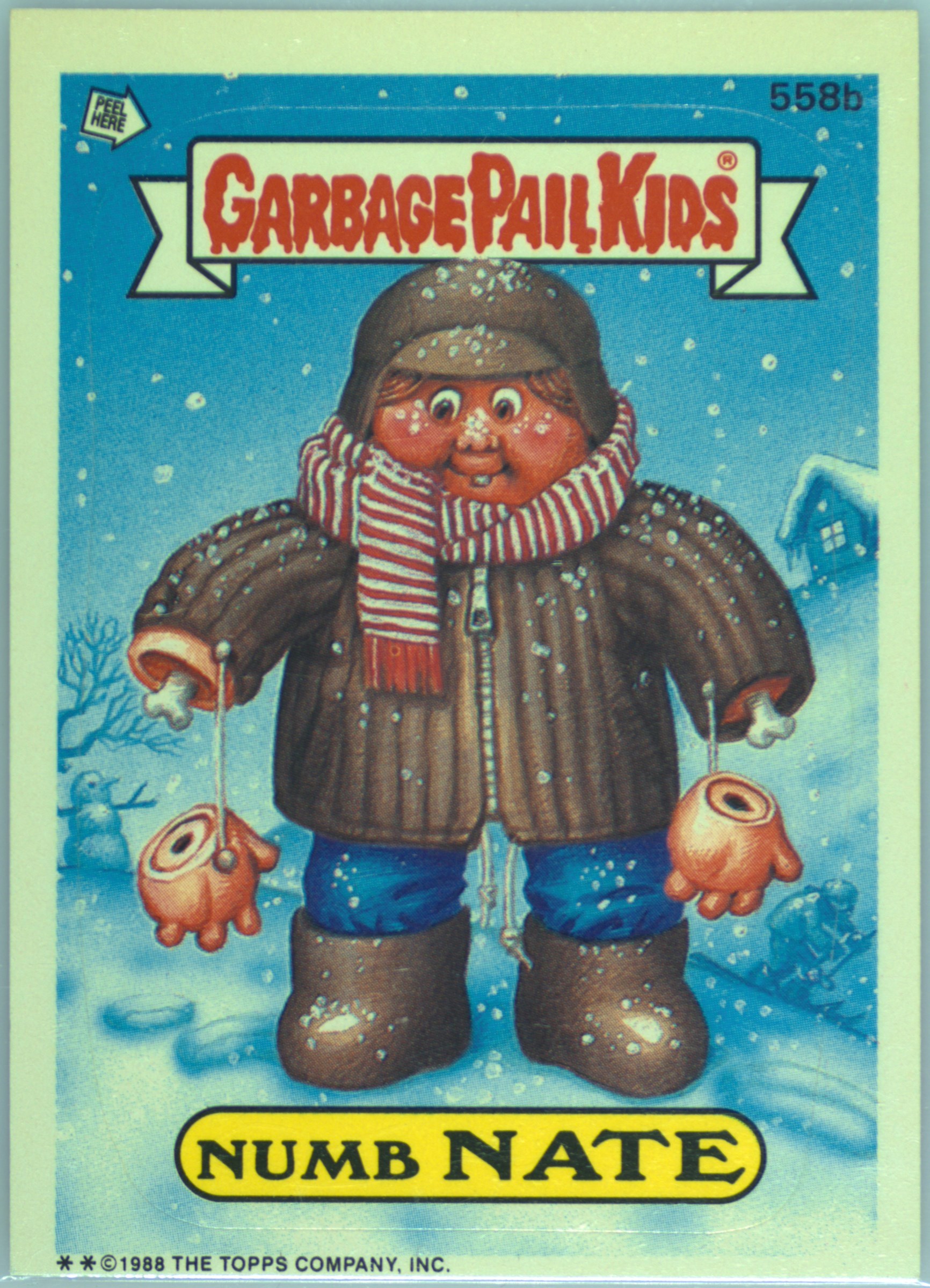 1988 Topps Garbage Pail Kids Series 14 #558b Numb Nate front