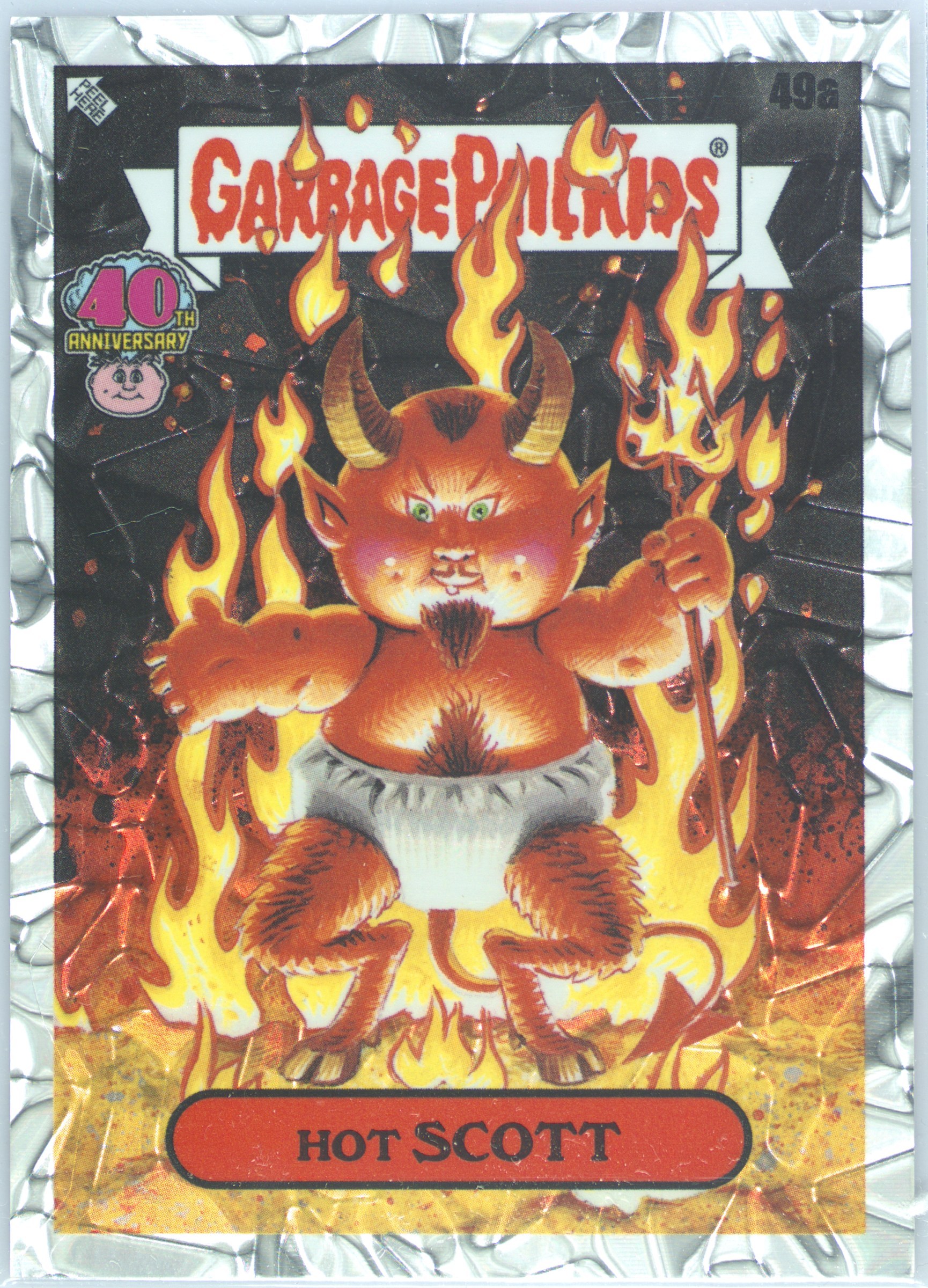 2025 Topps Worst Of Garbage Pail Kids 40Th Anniversary Crumpled Garbage #49a Hot Scott front