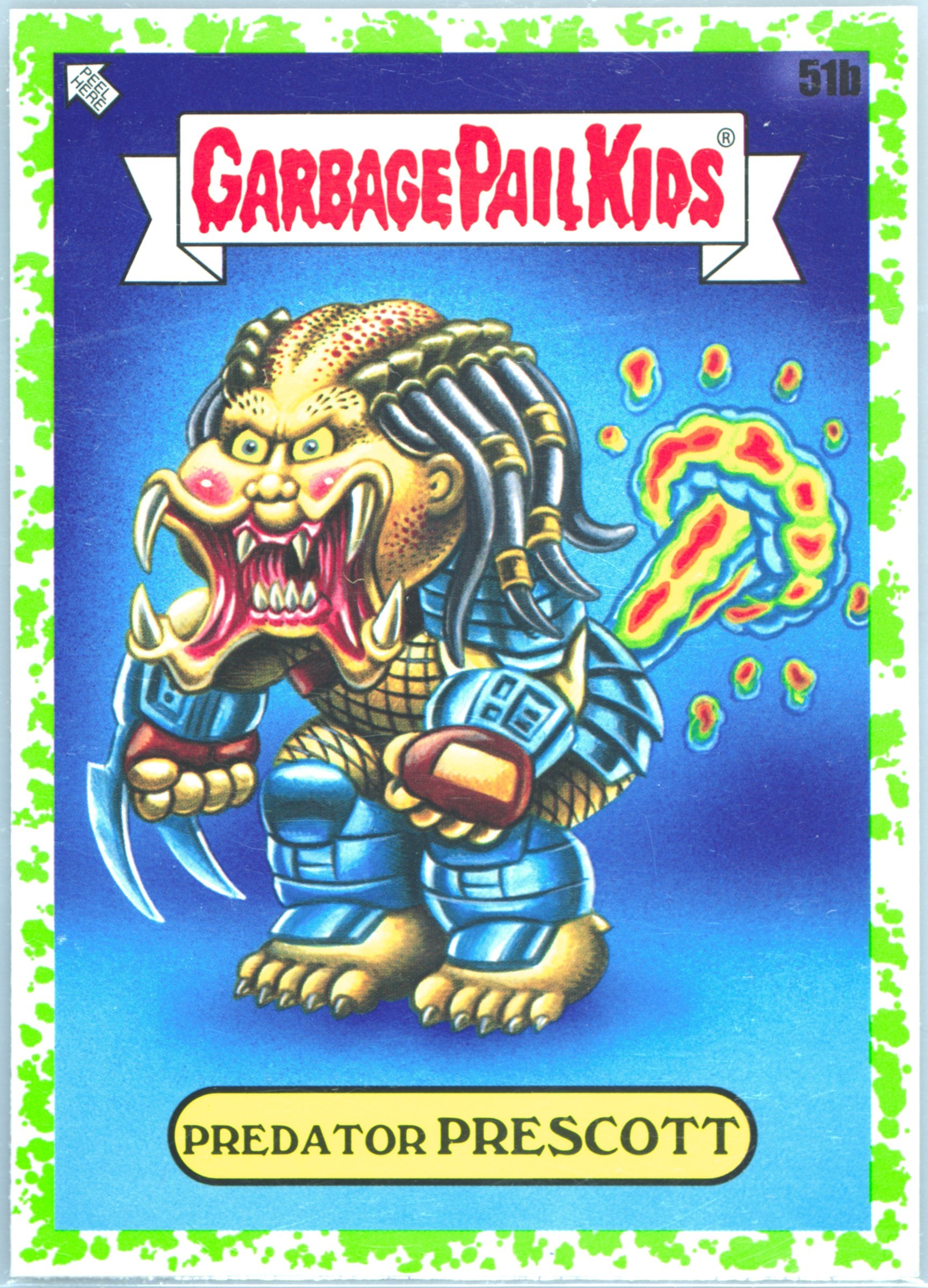 2023 Topps Garbage Pail Kids Intergoolactic Mayhem Booger Green #51b Predator Prescott front