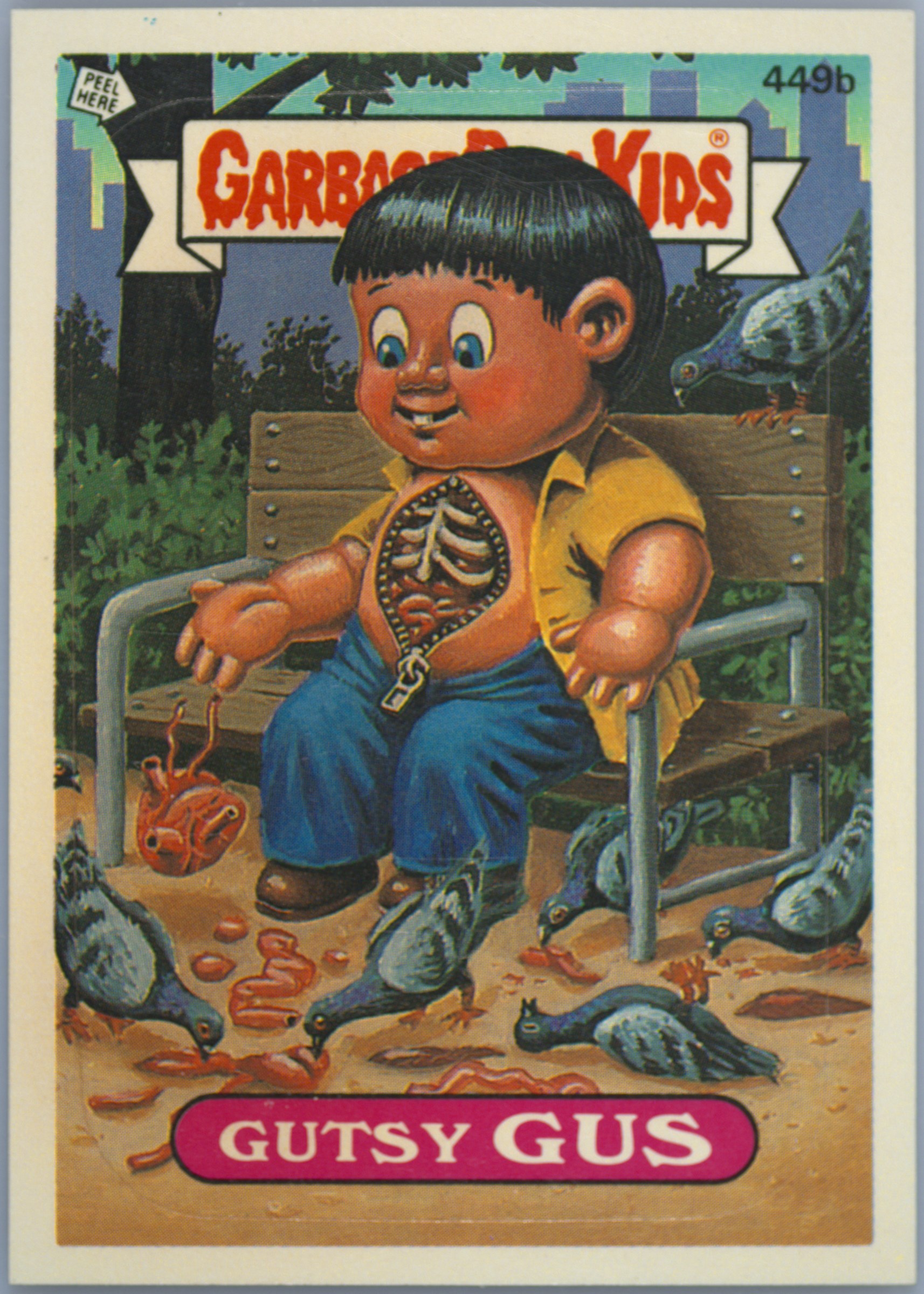 1987 Topps Garbage Pail Kids Series 11 #449b Gutsy Gus front