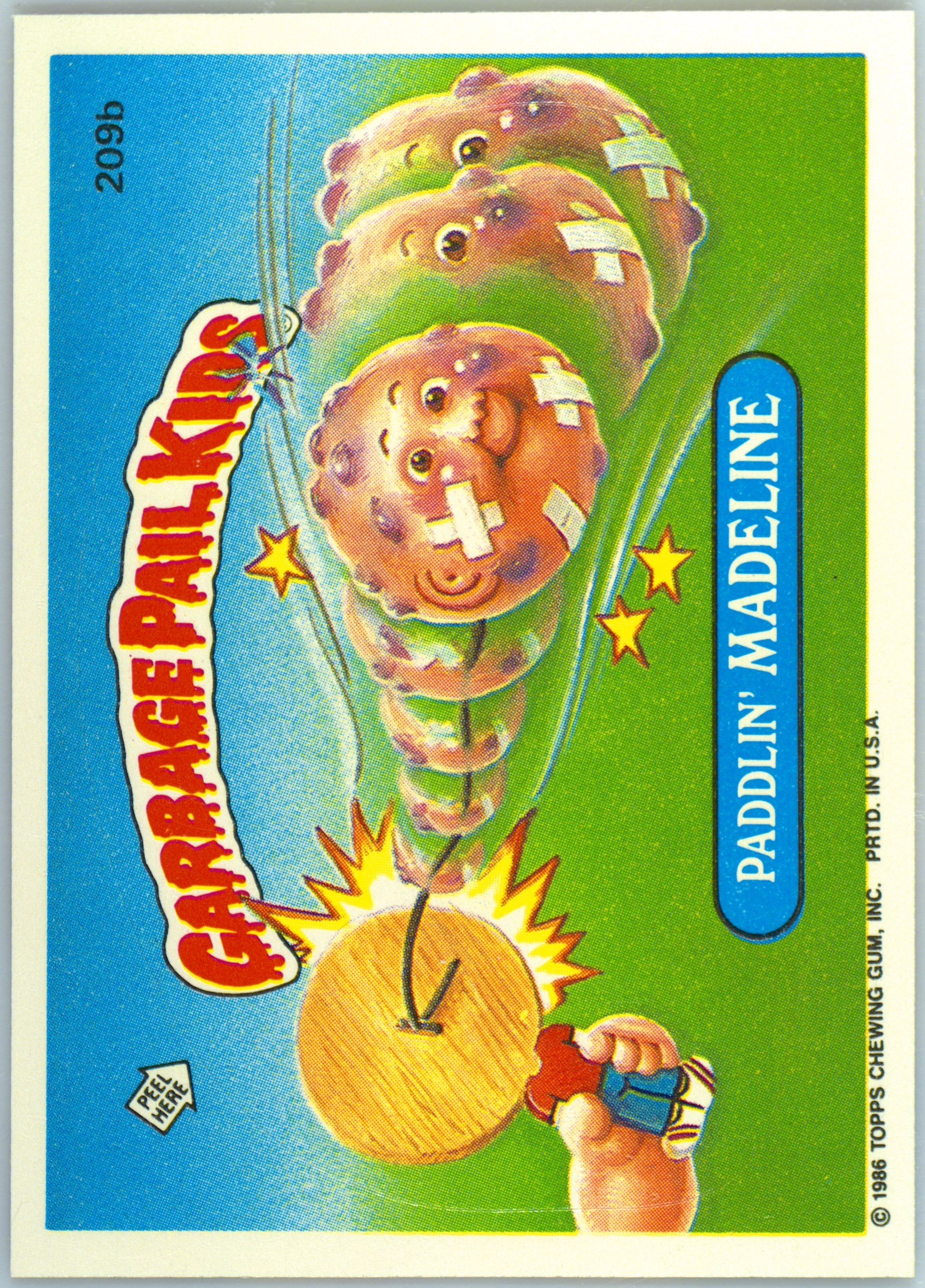 1986 Topps Garbage Pail Kids Series 6 #209b Paddlin' Madeline front