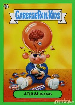 2011 Topps Garbage Pail Kids Flashback Adam Mania Stickers Green #3 Adam Bomb front