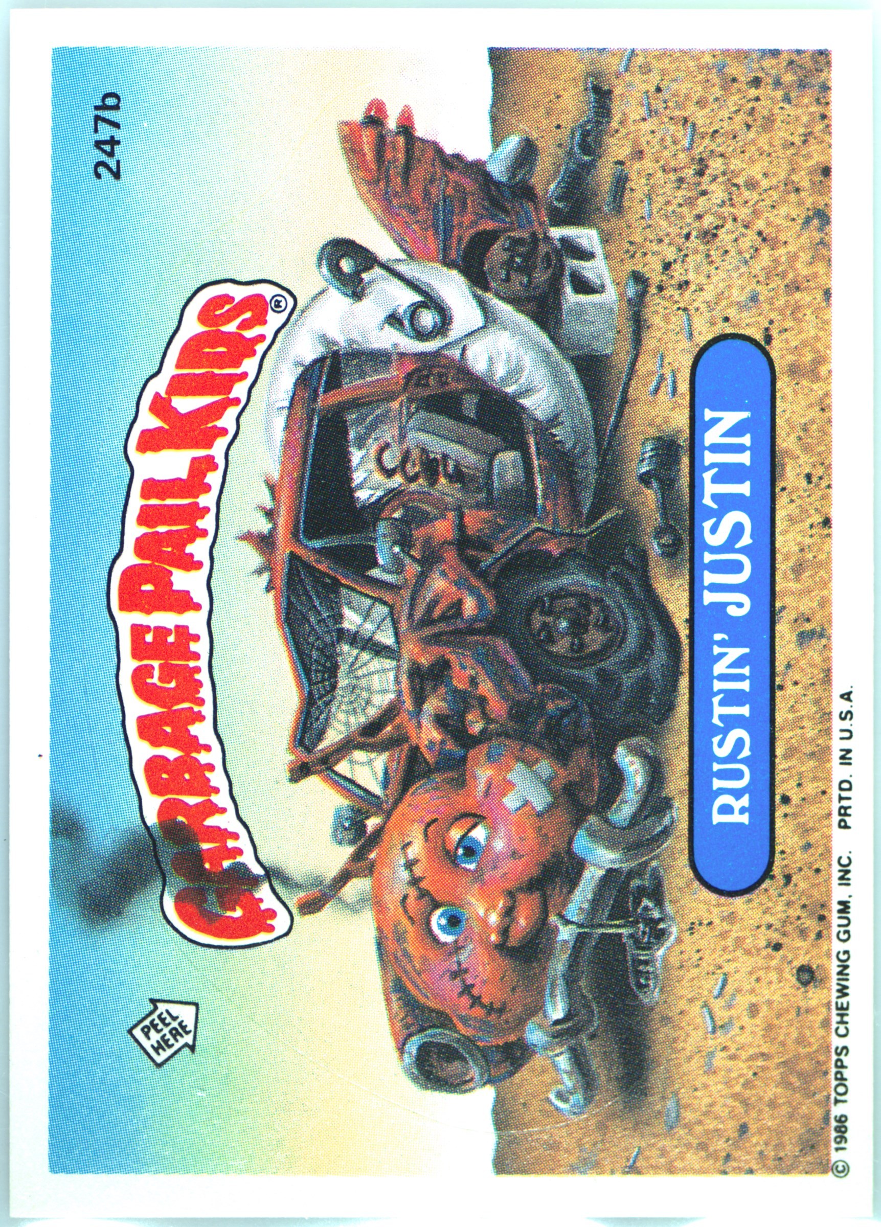 1986 Topps Garbage Pail Kids Series 6 #247b Rustin' Justin front