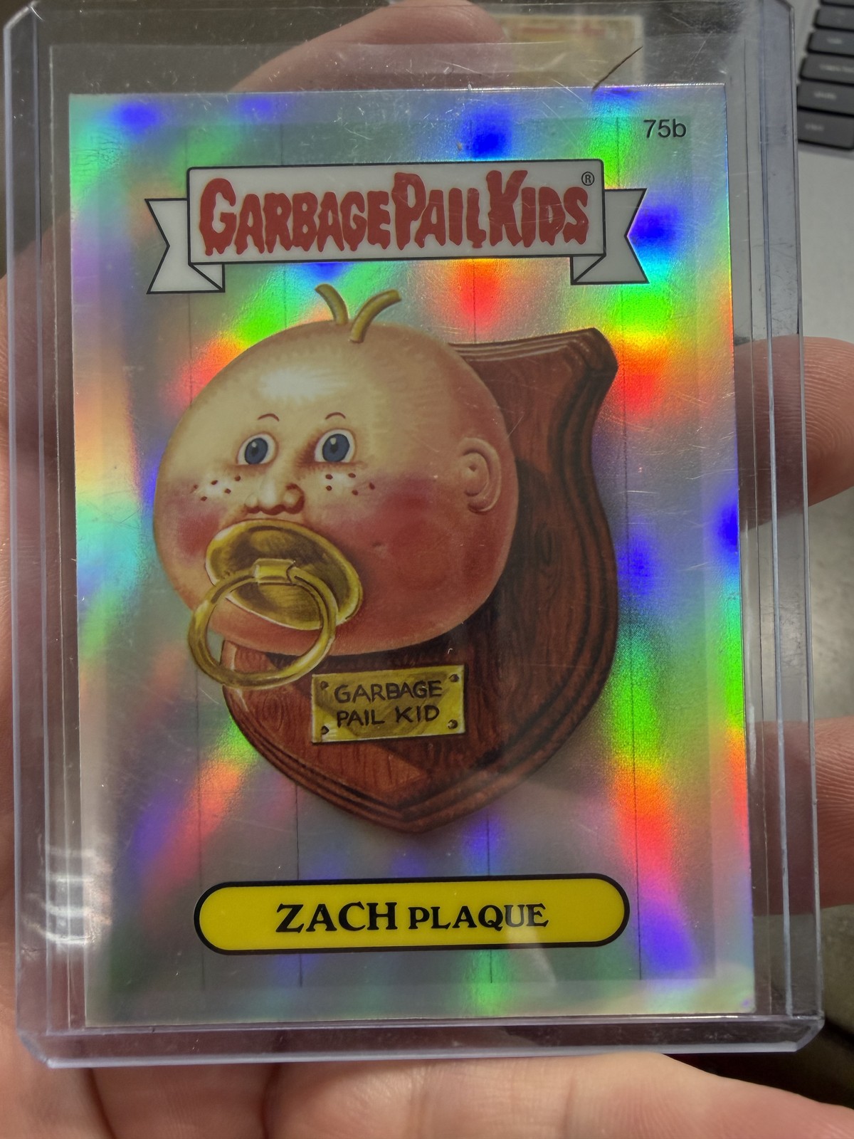 2014 Topps Garbage Pail Kids Chrome Series 2 Artist Autograph #75b Zach Plaque front